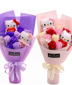 Lusy Store LLC Bear Graduation Bouquet Flower Rose Gift for Kindergarten Children Bouquet