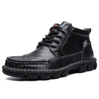 Men's Leather Casual Shoes Black 12.5