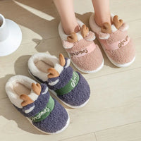 Lusy Store LLC Thick Sole Christmas Deer Slippers Slipper