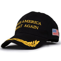 Make America Great Hat Again Donald Trump Cap Black With Yellow
