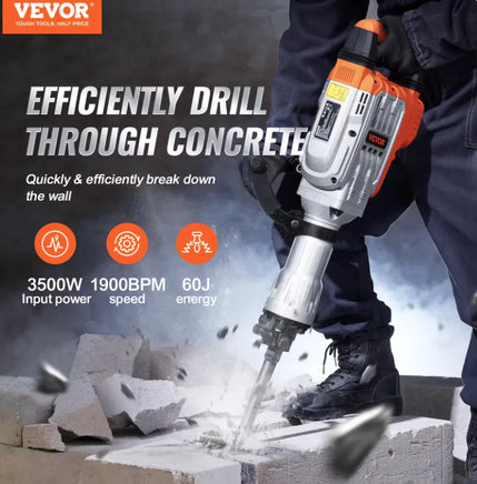 VEVOR 3500W Demolition Jackhammer - Lusy Store LLC 
