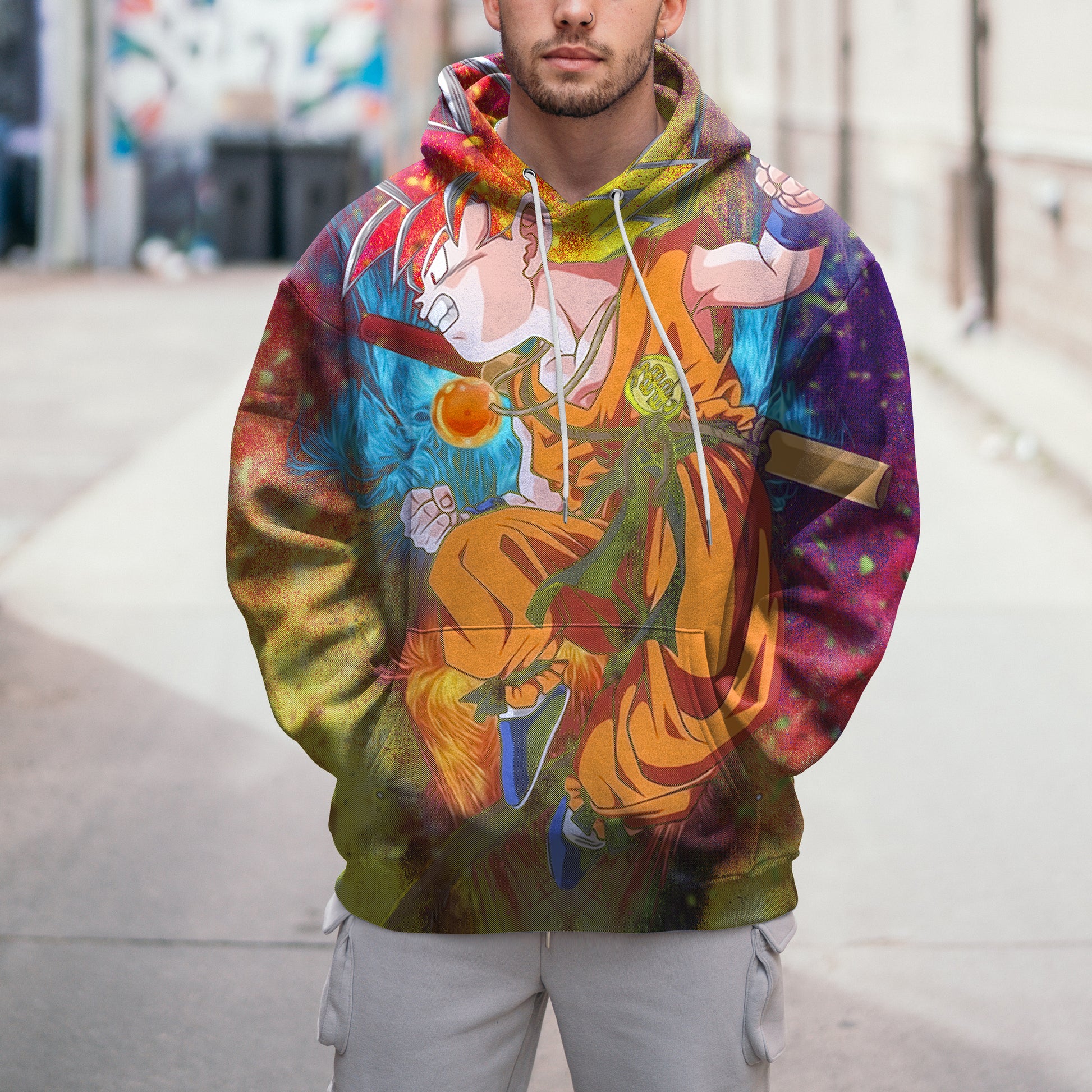Lusy Store Dragon Ball Z Hoodie Colorful Goku Coat Unique Personality Many Sizes For Men Boy Kid Clothes DBP-3F Hoodies &amp; Sweatshirts