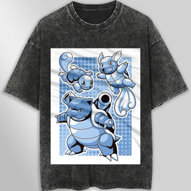 Pokemon tee shirt - Streetwear vintage t shirt - Unisex hip hop loose tops tees Dark Gray