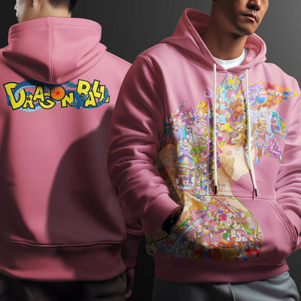 Dragon Ball Z Hoodie Goku Vegeta Coat Unique Personality Many Sizes For Men Boy Kid Clothes DBP-8 Pink