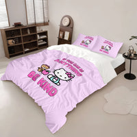 Be Kind Pink Teddy Bear Bedding Set - Soft Lilac Hello Kitty Bed Sheets
