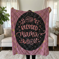 Blessed Mama Linen Duvet Cover Set - Floral Pink Design