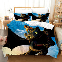 How to Train Your Dragon Bedding - Premium Toothless and Light Fury Bed Set Style-5
