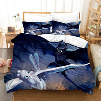 How to Train Your Dragon Bedding - Premium Toothless and Light Fury Bed Set Style-1