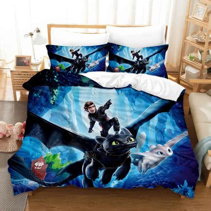 How to Train Your Dragon Bedding Set - Premium Dragon Bed Set Style-1