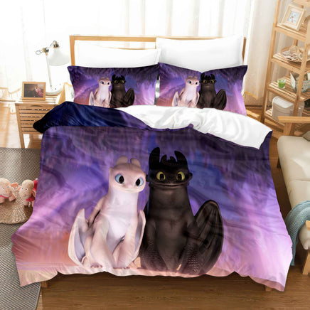 How to Train Your Dragon Bedding - Premium Toothless Bed Set Style-5