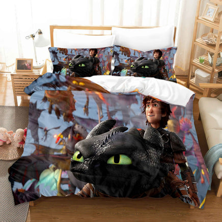 How to Train Your Dragon Bedding - Premium Toothless Bed Set Style-9