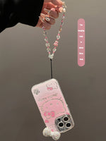 Sparkling 3D Diamond Bow Hello Kitty Phone Case - Y2K Aesthetic Luxury Protective Cover for iPhone 16, 15, 14, 13 Pro Max Bow and rope