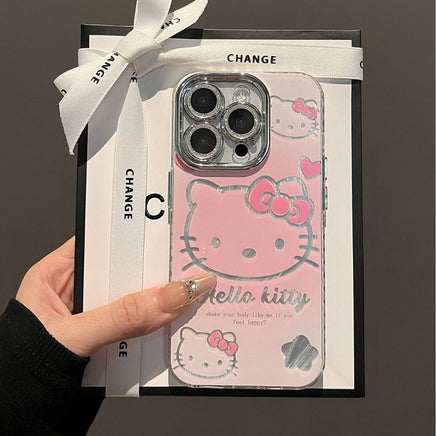 Sparkling 3D Diamond Bow Hello Kitty Phone Case - Y2K Aesthetic Luxury Protective Cover for iPhone 16, 15, 14, 13 Pro Max Single shell