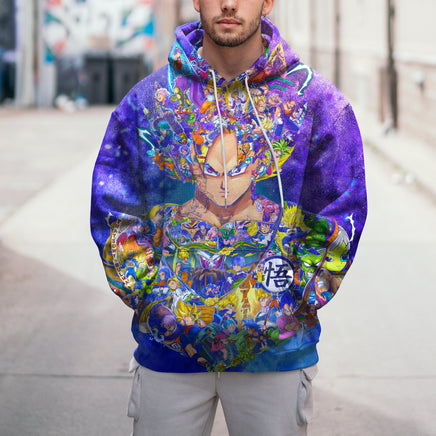 Dragon Ball Z Hoodie Colorful Goku Coat Unique Personality Many Sizes For Men Boy Kid Clothes DBP-4F Purple Colorful