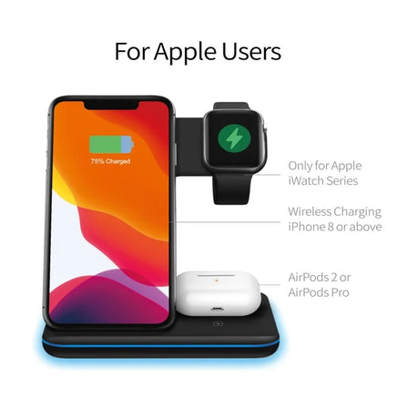 3 in 1 Wireless Charging Stand - Lusy Store LLC 