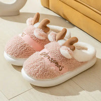 Lusy Store LLC Thick Sole Christmas Deer Slippers Slipper