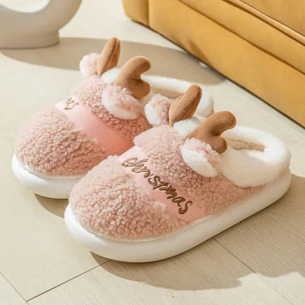 Lusy Store LLC Thick Sole Christmas Deer Slippers Slipper
