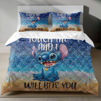 Lusy Store Stitch Bed Set - Lilo and Stitch Bedding Set/Quilt Set - Beach Fun with Stitch - Linen Duvet Cover and Pillowcase Bed Sheets