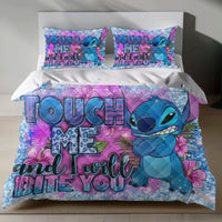 Lusy Store Stitch Bed Set - Lilo and Stitch Bedding Set/Quilt Set - Fun With Stitch - Linen Duvet Cover and Pillowcase Bed Sheets