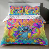 Lusy Store Stitch Bed Set - Lilo and Stitch Bedding Set/Quilt Set - Colorful Cute Stitch - Linen Duvet Cover and Pillowcase Bed Sheets