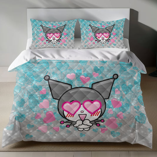 Kuromi Linen Bedding Set - Eco-Friendly Duvet Cover & Pillowcases Lusy Store