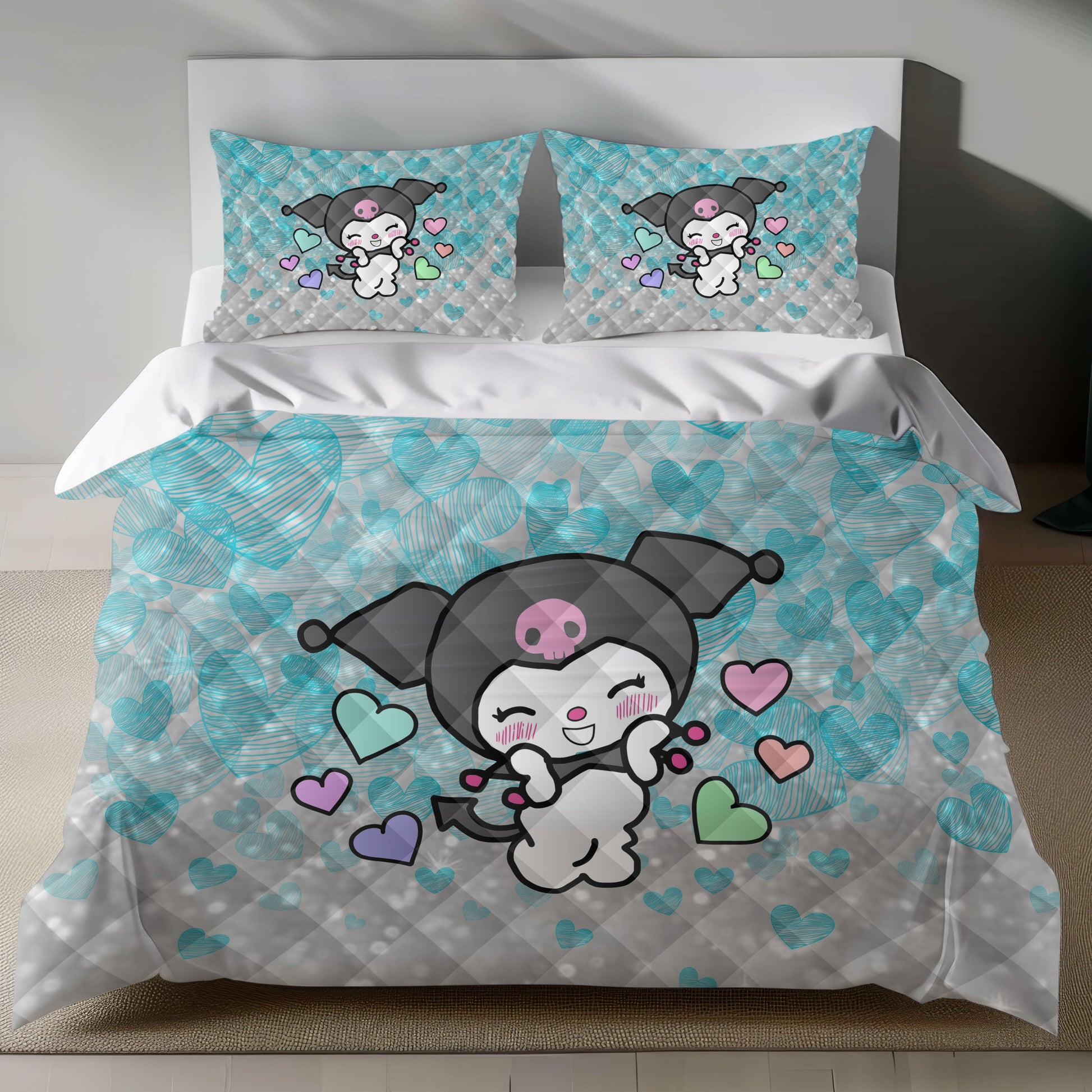 Kuromi Linen Bedding Set - Charming Comfort for Sanrio Fans Lusy Store