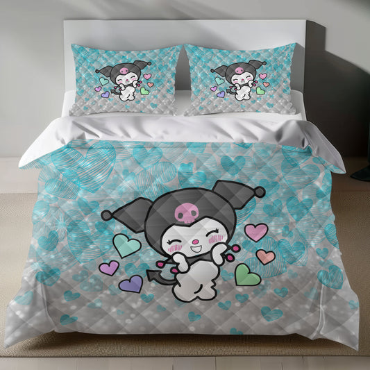 Kuromi Linen Bedding Set - Charming Comfort for Sanrio Fans Lusy Store
