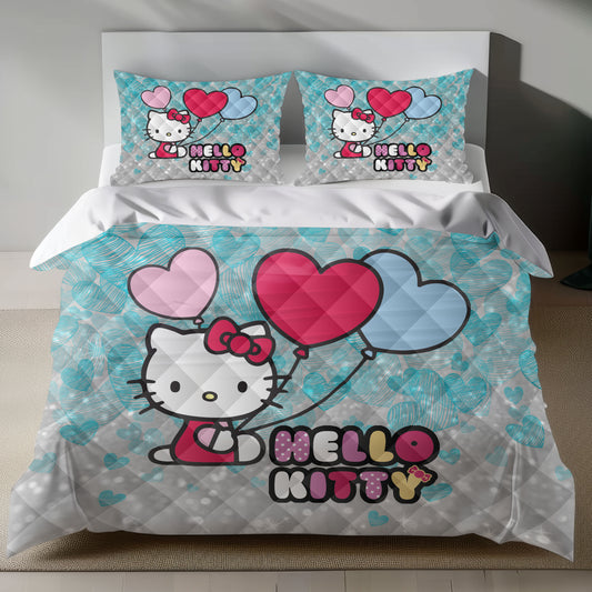 Lusy Store Hello Kitty Linen Bedding Set - Cute and Cozy for Sanrio Fans Bed Sheets