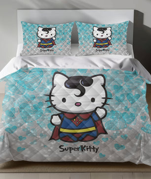 Hello Kitty Superhero Linen Bedding Set - Heroic Charm for Sanrio Fans Lusy Store