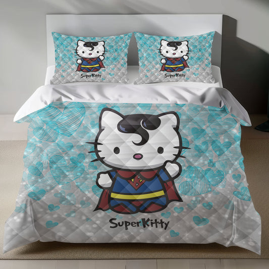 Hello Kitty Superhero Linen Bedding Set - Heroic Charm for Sanrio Fans Lusy Store