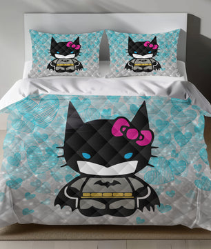 Hello Kitty Batgirl Linen Bedding Set - Heroic Charm for Sanrio Fans Lusy Store
