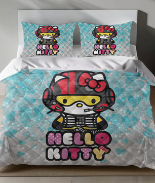 Hello Kitty Formula 1 Linen Bedding Set - Racing Charm for Sanrio Fans Lusy Store