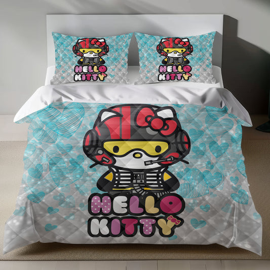 Hello Kitty Formula 1 Linen Bedding Set - Racing Charm for Sanrio Fans Lusy Store