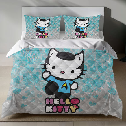 Hello Kitty Star Trek Science Linen Bedding Set - Cosmic Charm for Sanrio Fans 4pcs - Quilt Sets