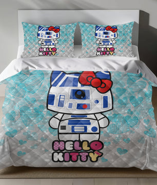 Hello Kitty R2-D2 Linen Bedding Set - Galactic Charm for Sanrio Fans Lusy Store