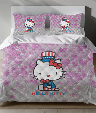 Lusy Store Hello Kitty Bedding Set – Cute Pink Duvet Cover & Pillowcase for a Cozy Bedroom Bed Sheets