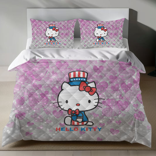 Lusy Store Hello Kitty Bedding Set &ndash; Cute Pink Duvet Cover &amp; Pillowcase for a Cozy Bedroom Bed Sheets