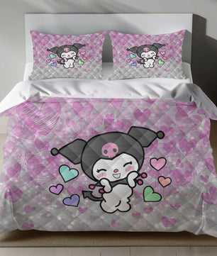 Lusy Store Hello Kitty Bedding Set - Cute Pink Duvet Cover for a Cozy Bedroom Bed Sheets