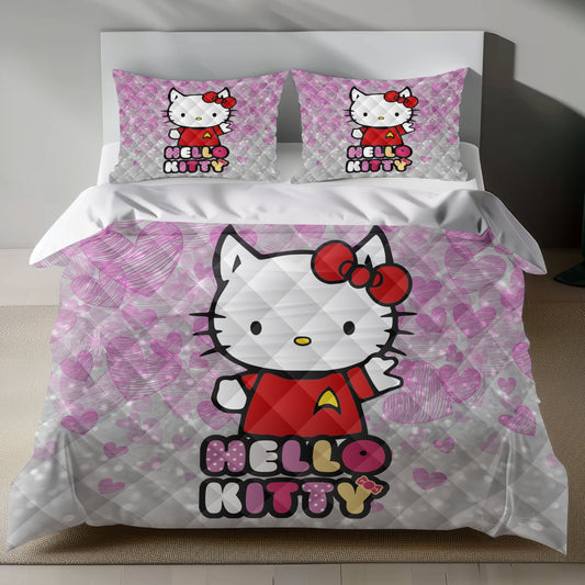 Hello Kitty Starfleet Adventure Linen Duvet Cover Set - Eco-Friendly, Hypoallergenic, and Stylish Lusy Store