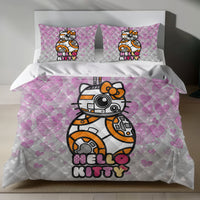 Hello Kitty BB-8 Linen Duvet Cover Set - Eco-Friendly Star Wars Inspired Bedding 4pcs - Quilt Sets