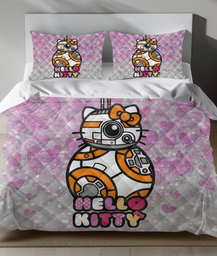 Hello Kitty BB-8 Linen Duvet Cover Set - Eco-Friendly Star Wars Inspired Bedding Lusy Store