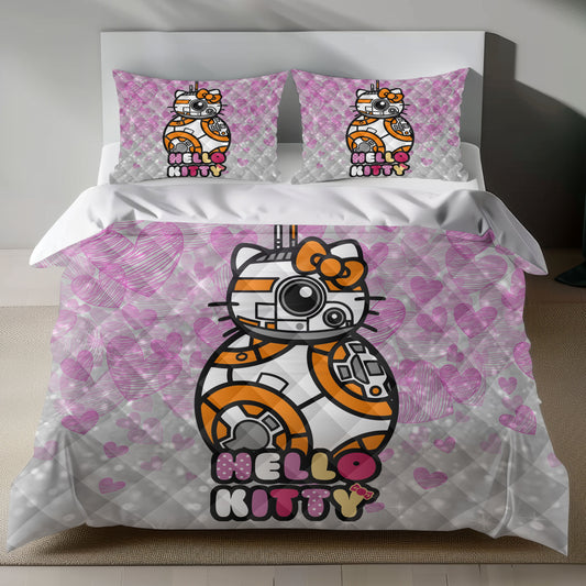 Hello Kitty BB-8 Linen Duvet Cover Set - Eco-Friendly Star Wars Inspired Bedding Lusy Store