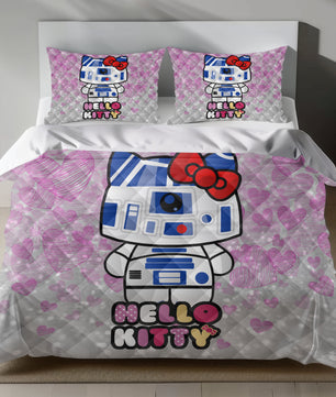 Hello Kitty R2-D2 Linen Duvet Cover Set - Eco-Friendly & Hypoallergenic Lusy Store