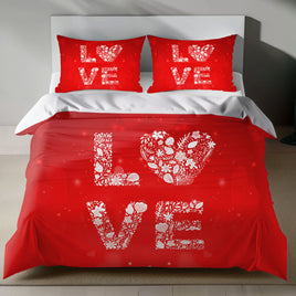 Romantic Red Love Bedding Set for Valentine's Day 4pcs - Bedding Sets