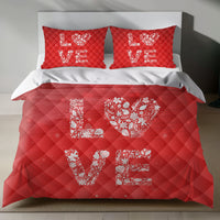 Romantic Red Love Bedding Set for Valentine's Day 4pcs - Quilt Sets