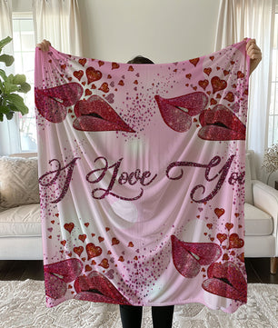 Romantic Linen Bedding Set with I Love You Design and Heart Motifs duvet cover