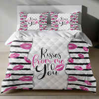 Kisses from Me to You Romantic Linen Bedding Set 4pcs - Quilt Sets