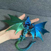 Flying Dragon With Joint Model, Dragon Creative Collection Aquarium Decoration, Home Decoration Room Decor Halloween Gifts Blue green