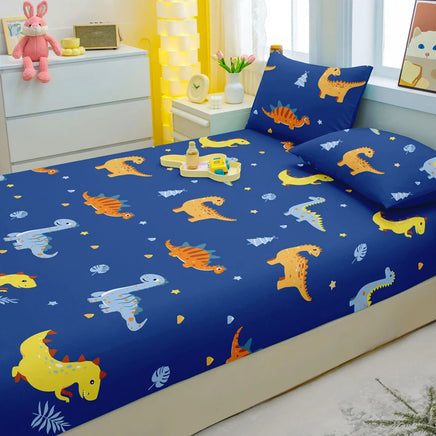 Lusy Store 1 Cartoon Fun Animal Printed Matte Fitted Sheet, Bedroom Printed Bed Cover, Bedding (Excluding Pillowcases) 