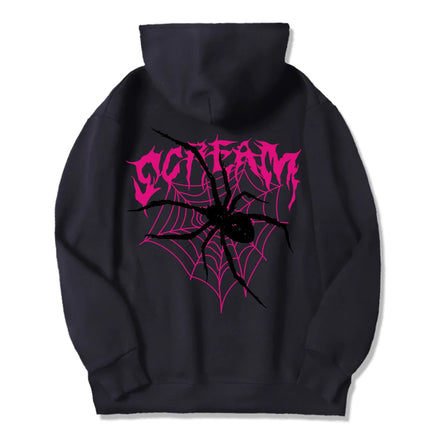 Scream Spiders & Cobwebs Women Hoodies Harajuku Oversize Hoody Fashion Loose Clothing Comfortable Black